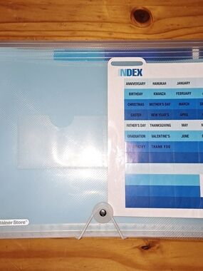 The Container Store Light Blue Indexed Document Folder with Elastic Closure